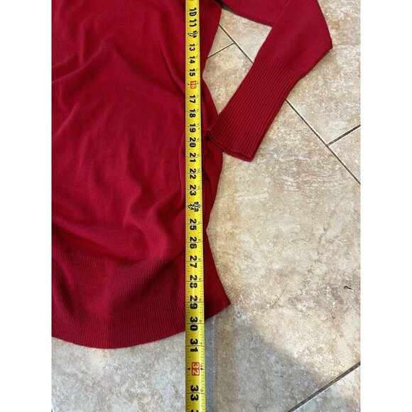 DEREK HEART Red Long Tunic Sweater /Dress- SIZE LARGE - Picture 2 of 4